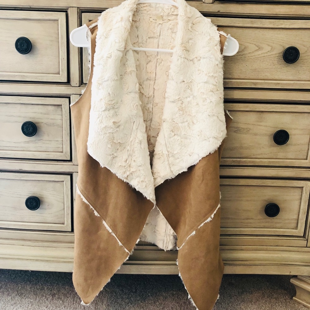 Suede and fur vest